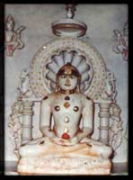 Picture of Shri Kalikund Parshwanath Bhagwan. The Moolnayak idol, in the basement, is one of the idols belonged to Shri Kalikund Parshwanath Bhagwan, which were